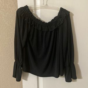 Harlowe & Graham Off Shoulder Long Sleeve Ruffle Top Size Medium NWT